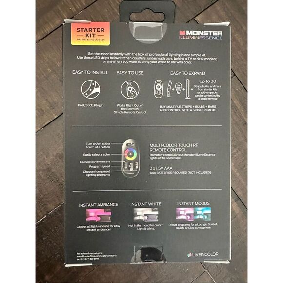 Monster Illuminessence 5V Voltage USB Powered Supply Multi Color Mode LED Light - Picture 3 of 3